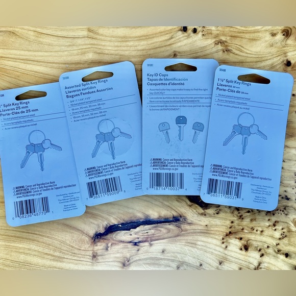 HILLMAN 1", 1.1/2", 4-pk Assorted Split Key Rings & one 4-pk Key ID Caps - Picture 5 of 5